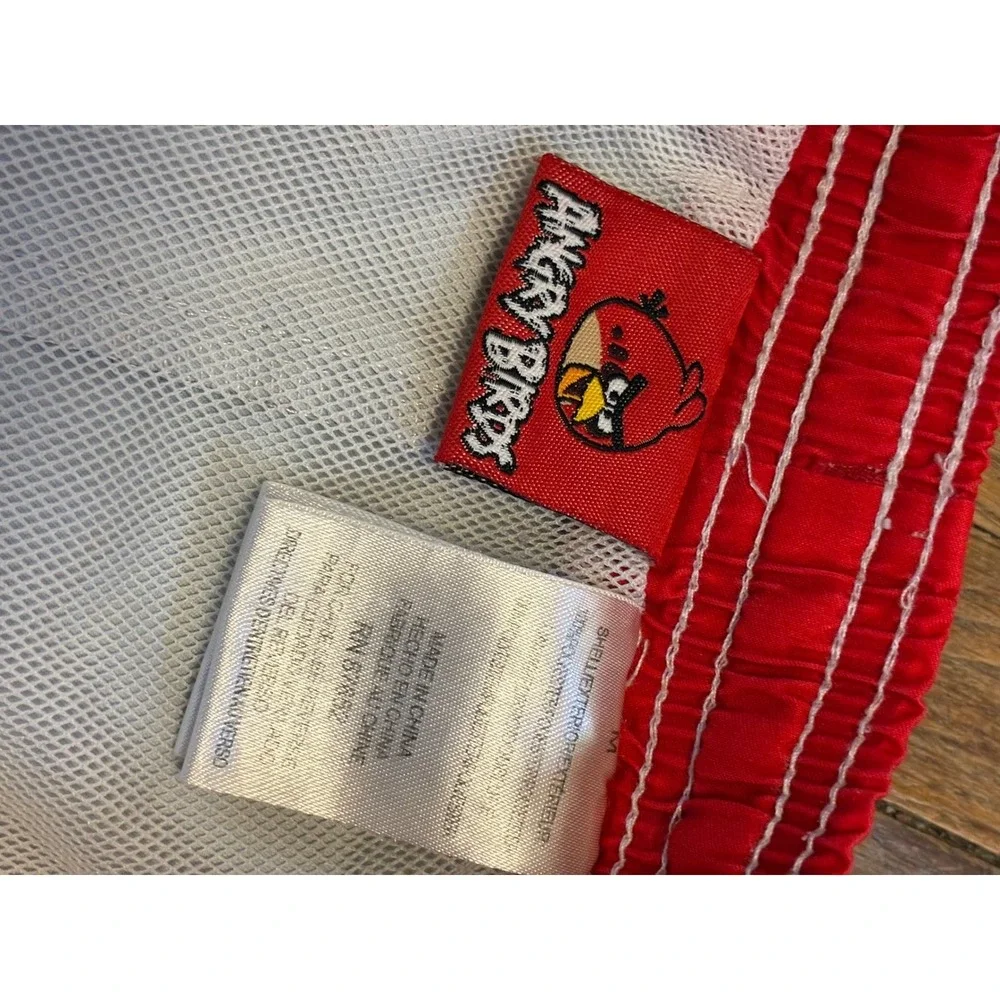 🎉Angry Birds Kids Swim Trunks  Blue Red Board Shorts  Size M